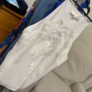 WAYF White Posie Lace Up Strappy Cami